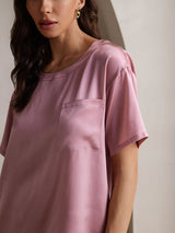 [Malva Pallido] SilkSilky-IT Short Sleeve Round Neck Pigiami da donna 009