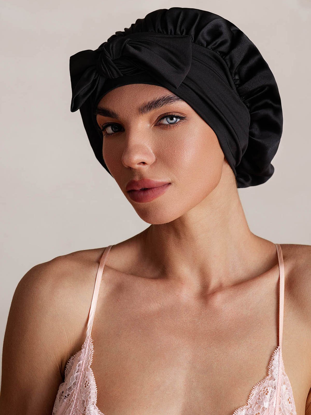 SilkSilky-IT Seta pura Sleep Cap Nero 003