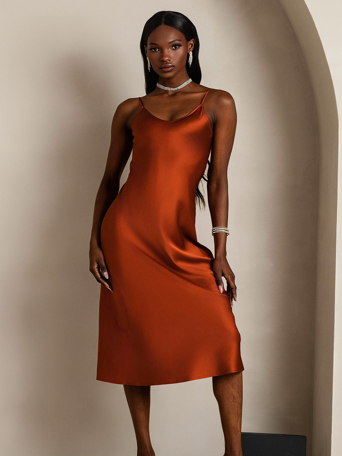 [Caramello] SilkSilky-IT Seta pura Dress 004