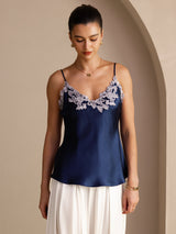 [Blu Scuro] SilkSilky-IT Sleeveless V Neck Cami 001