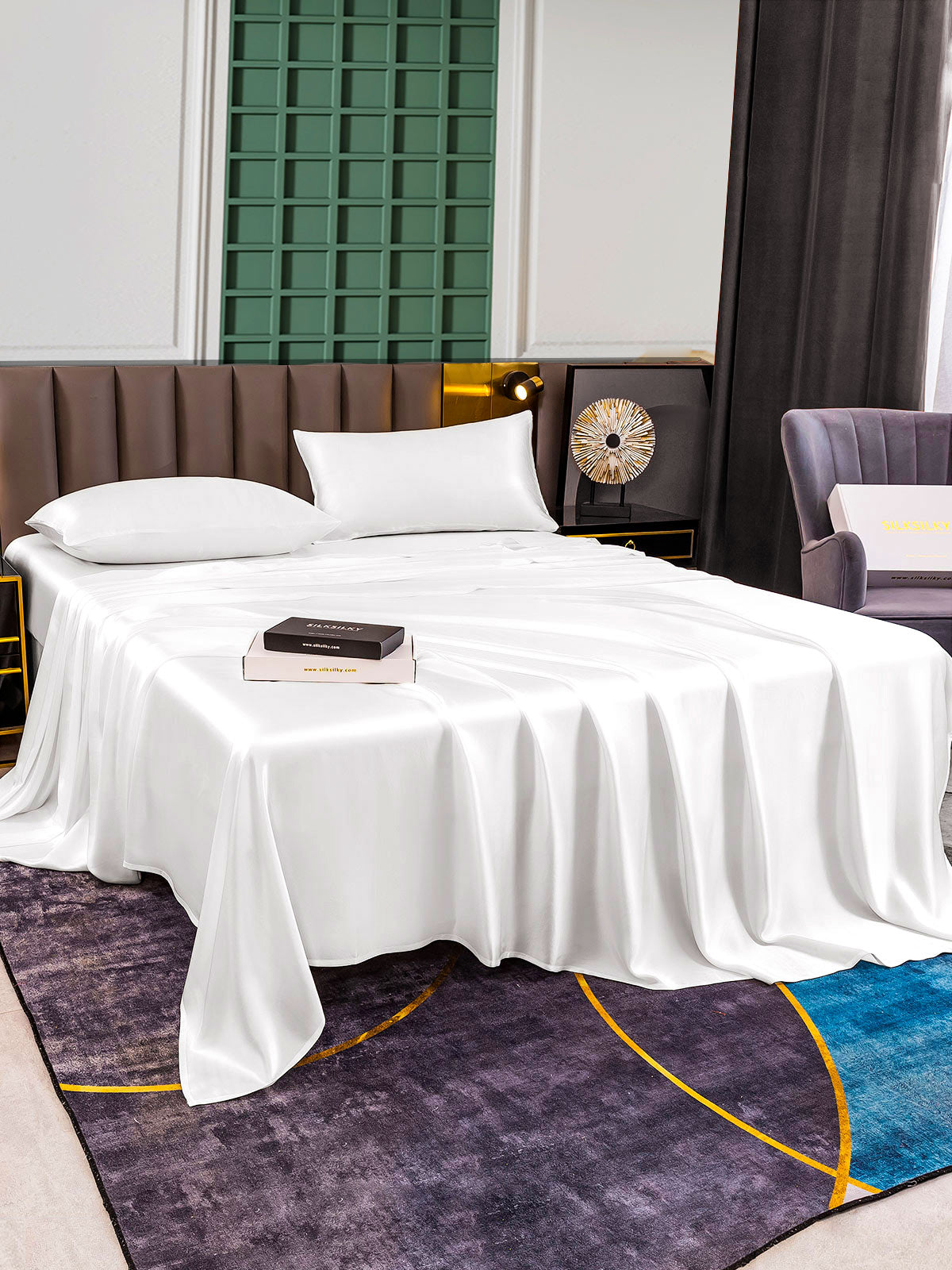 [Bianco] SilkSilky-IT 25Momme Seta pura Bedding Set 005