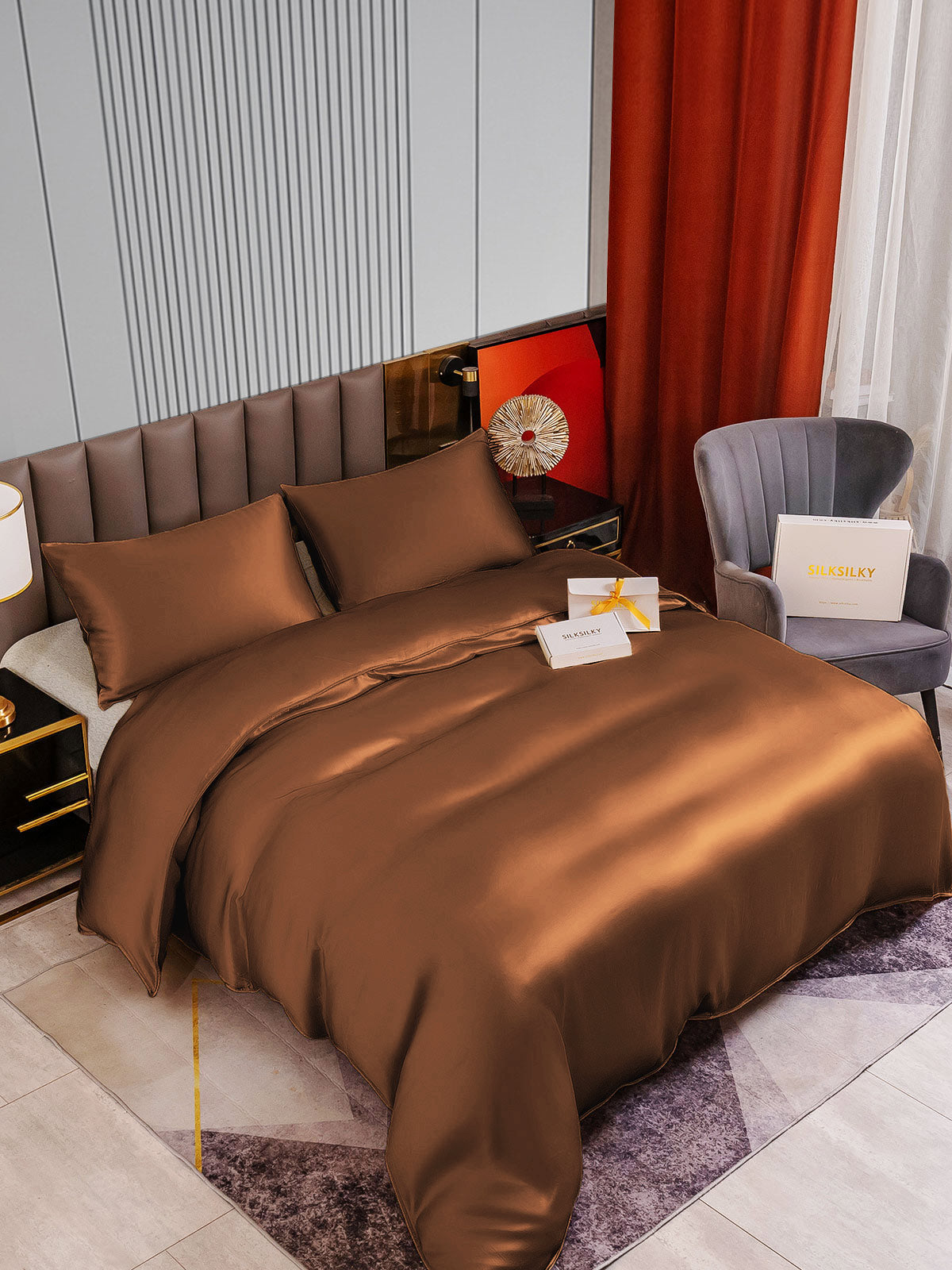 [Caffè] SilkSilky-IT 22Momme Seta pura Bedding Set 002
