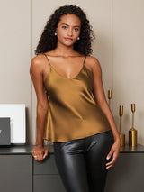 [Caffè] SilkSilky-IT Spaghetti Strap V Neck Cami 005
