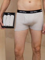 [Grigio Chiaro] SilkSilky-IT 100% Silk Jersey Intimo da uomo 001