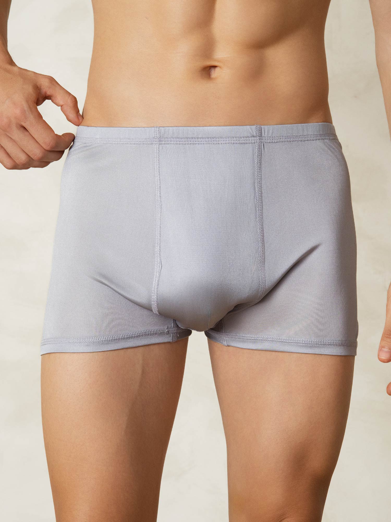 [Grigio] SilkSilky-IT Maglia di seta Mens Underwear 001