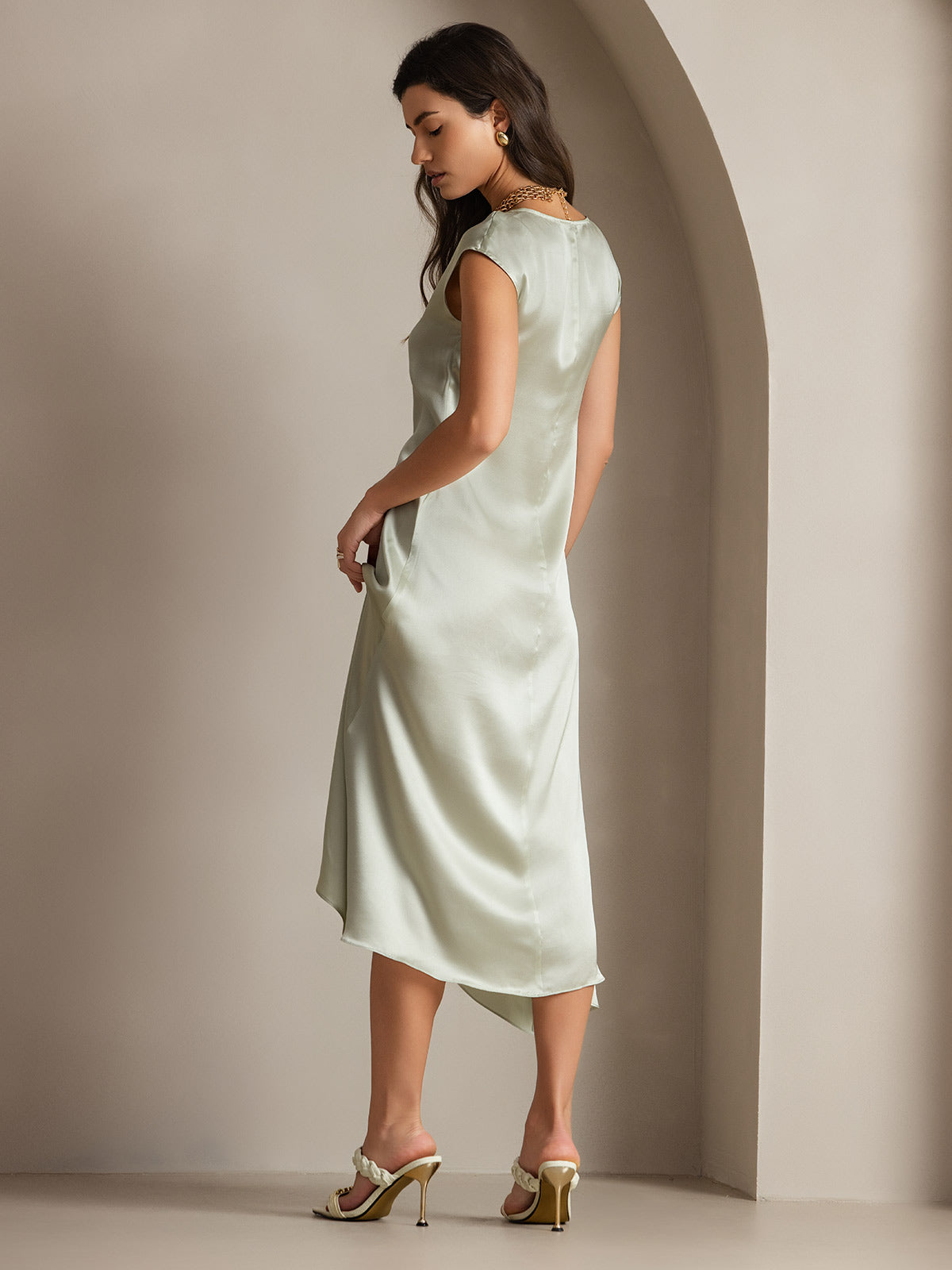 [Verde Chiaro] SilkSilky-IT 19Momme Seta Dress 001