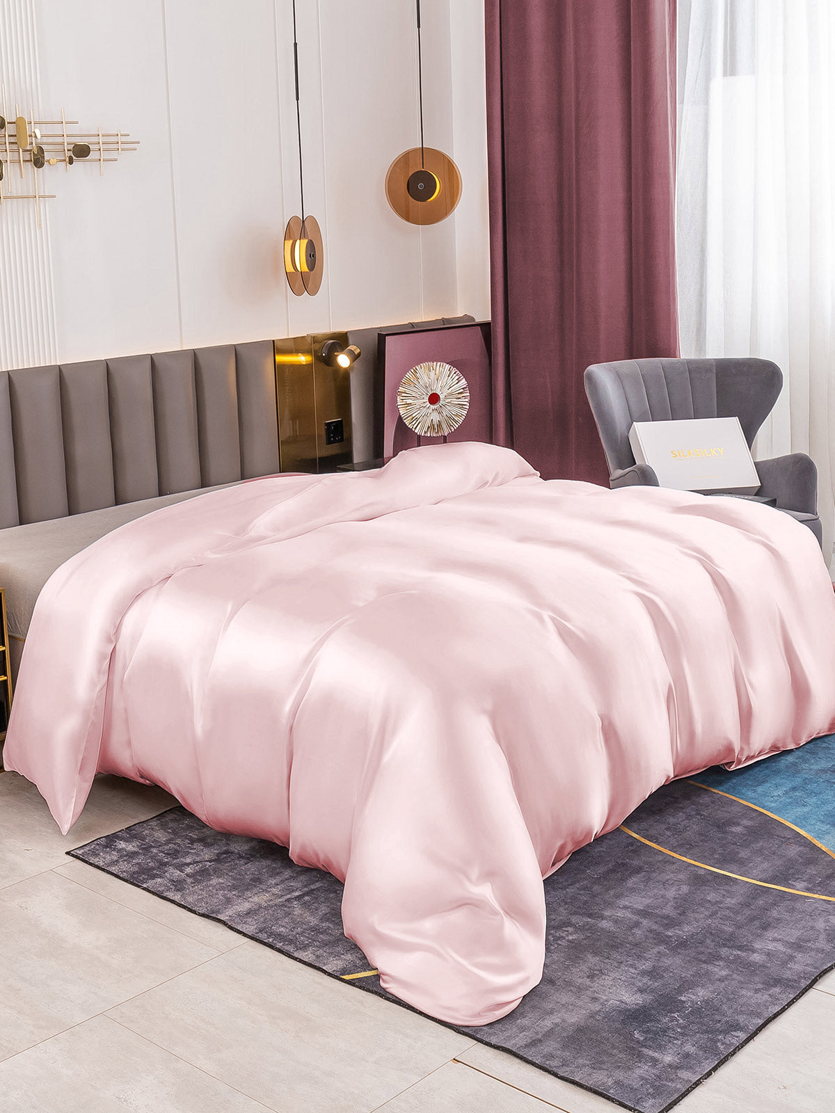 [Rosa] SilkSilky-IT 19Momme Seta pura Duvet Cover 001
