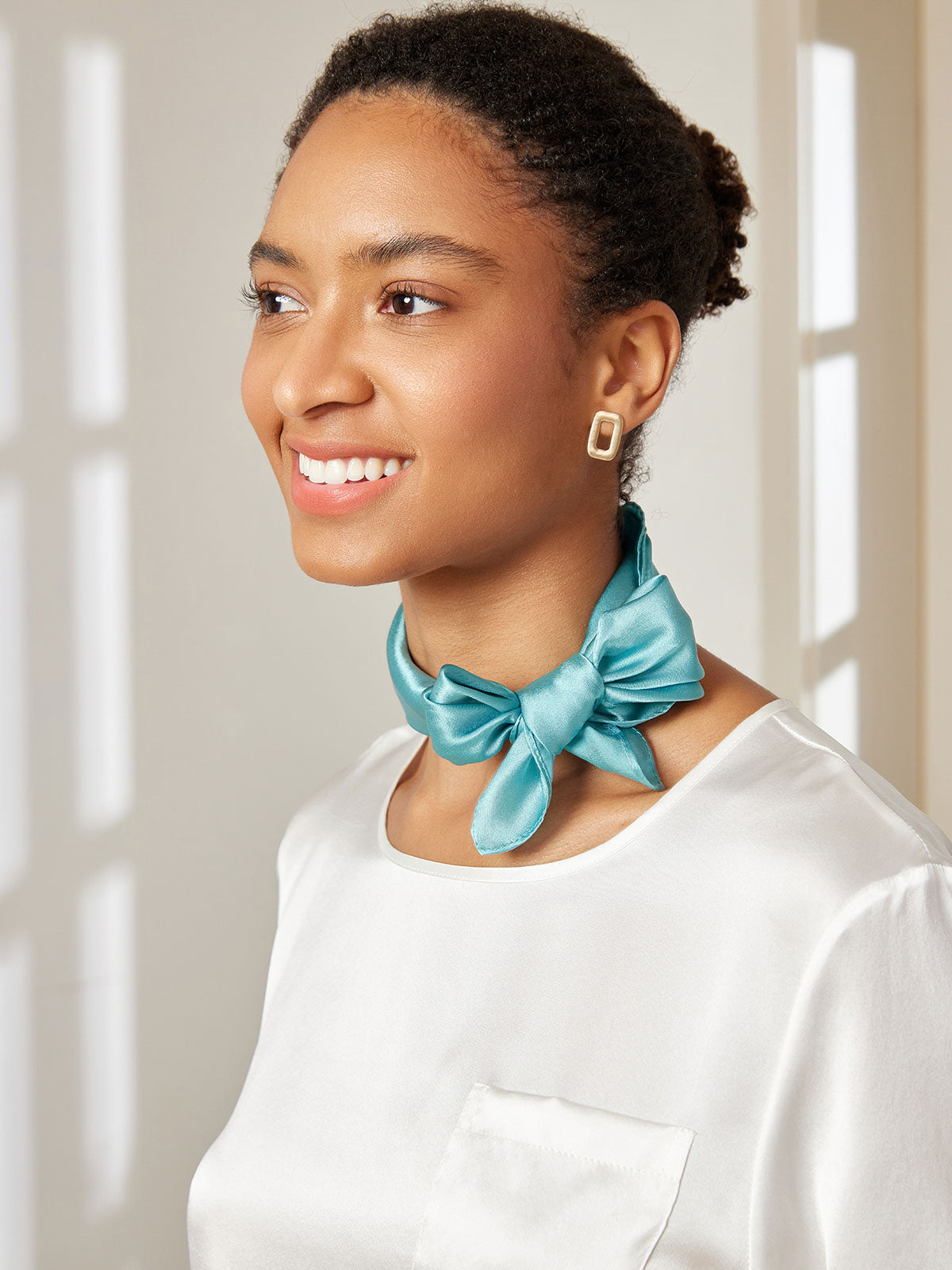 [Verde Acqua] SilkSilky-IT Sciarpa 003