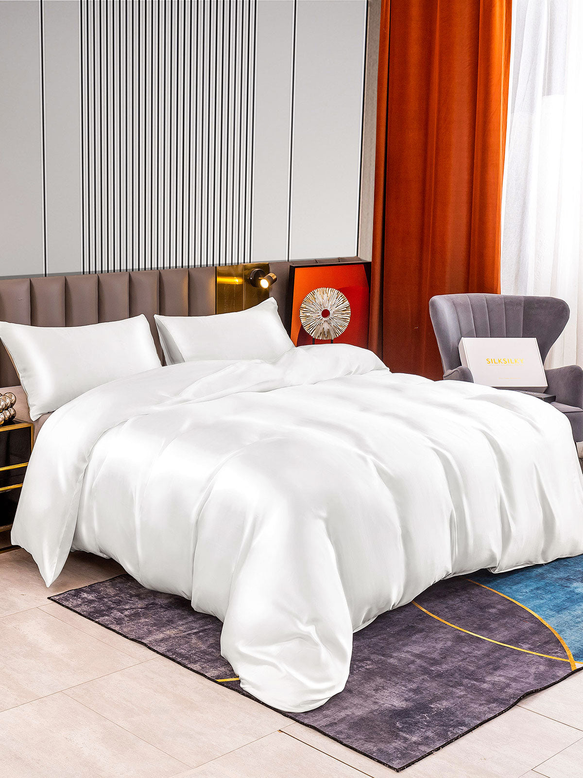[Bianco] SilkSilky-IT 22Momme Seta pura Bedding Set 002