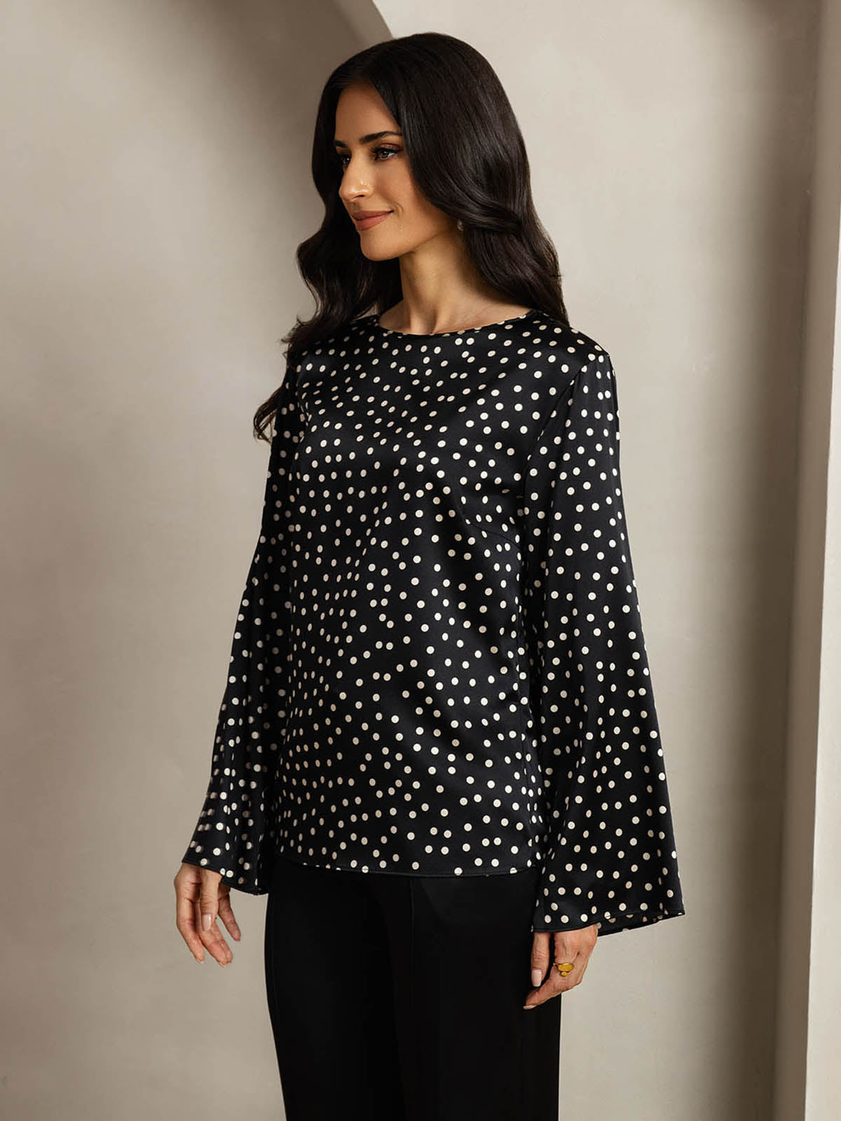 [Pois] SilkSilky-IT 19Momme Seta Womens T-Shirt 004