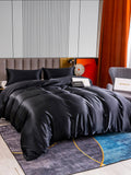 SilkSilky IT 22Momme Seta pura Bedding Set Nero 003