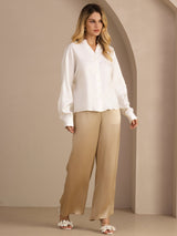 [Bianco] SilkSilky-IT Long Sleeve Blouse 006