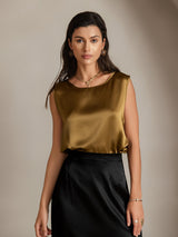 [Marrone] SilkSilky-IT Sleeveless Round Neck Cami 003
