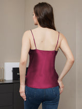 [Fucsia] SilkSilky-IT Spaghetti Strap V Neck Cami 002