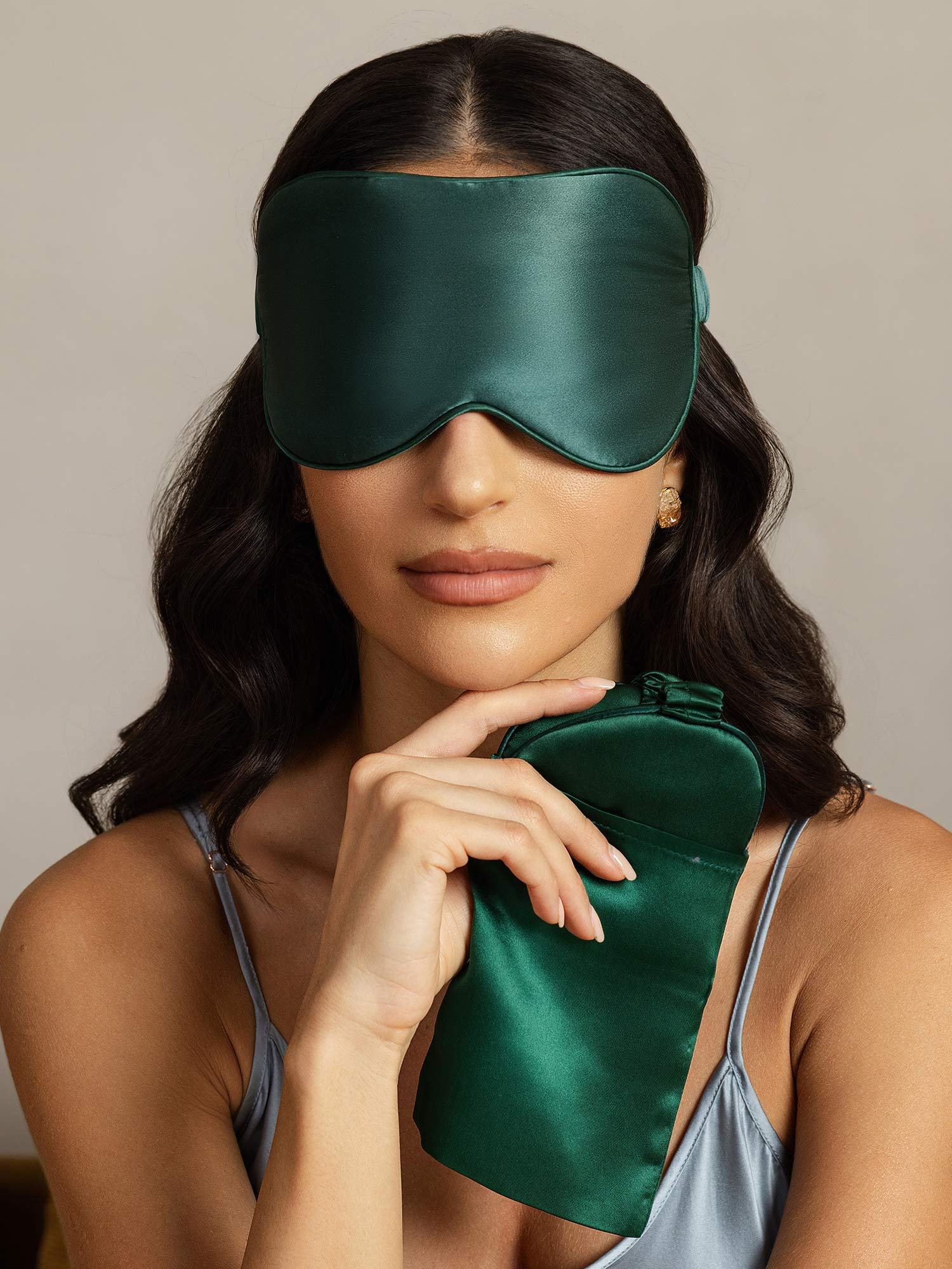 [VerdeScuro] SilkSilky-IT Seta pura Eye Mask 006
