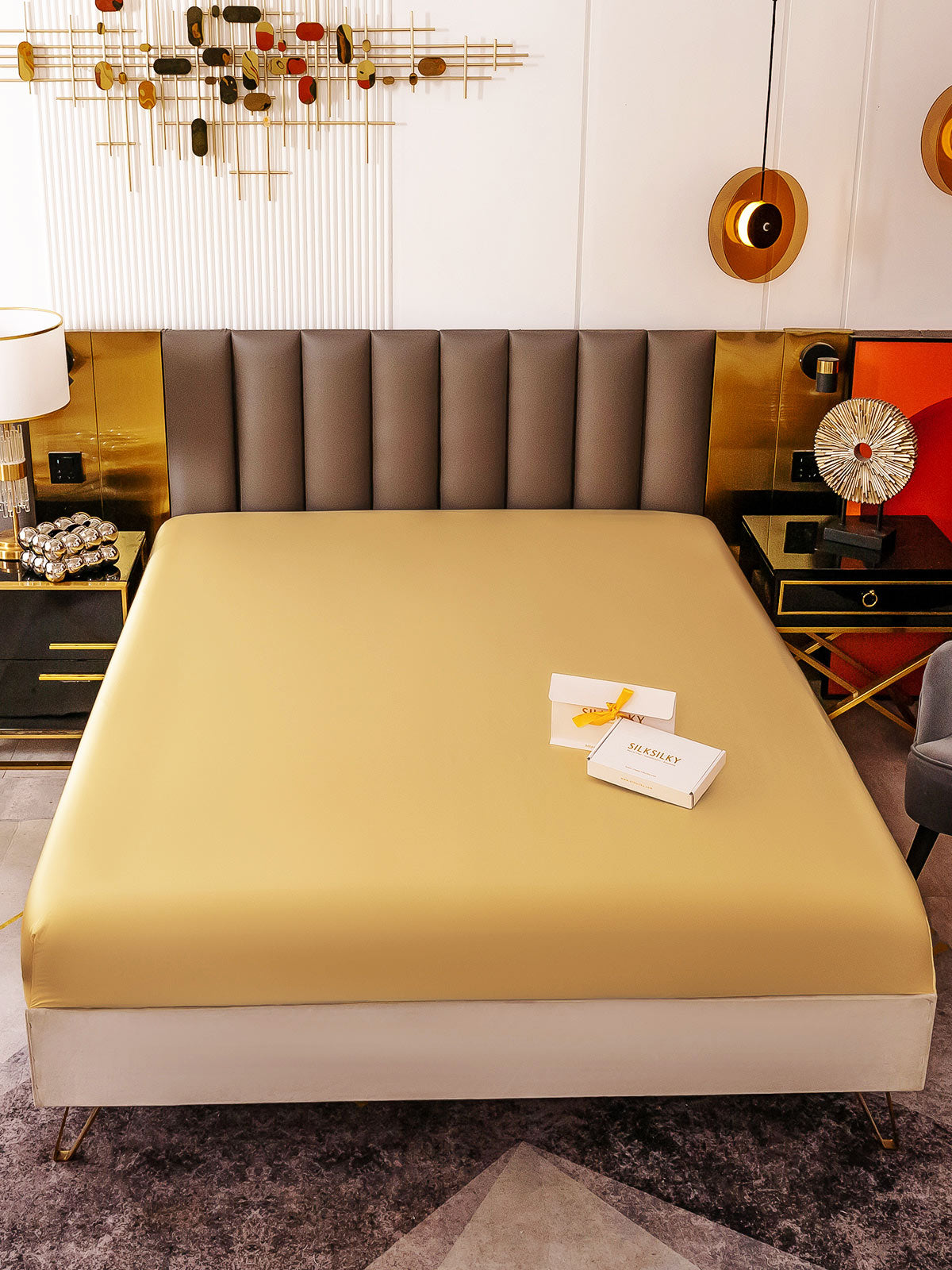 [Champagne] SilkSilky-IT 19Momme Seta pura Sheet 002