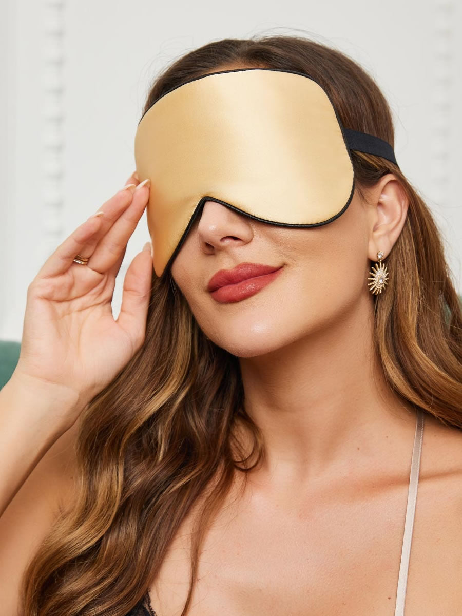 [Champagne] SilkSilky-IT 19Momme Seta pura Eye Mask 001