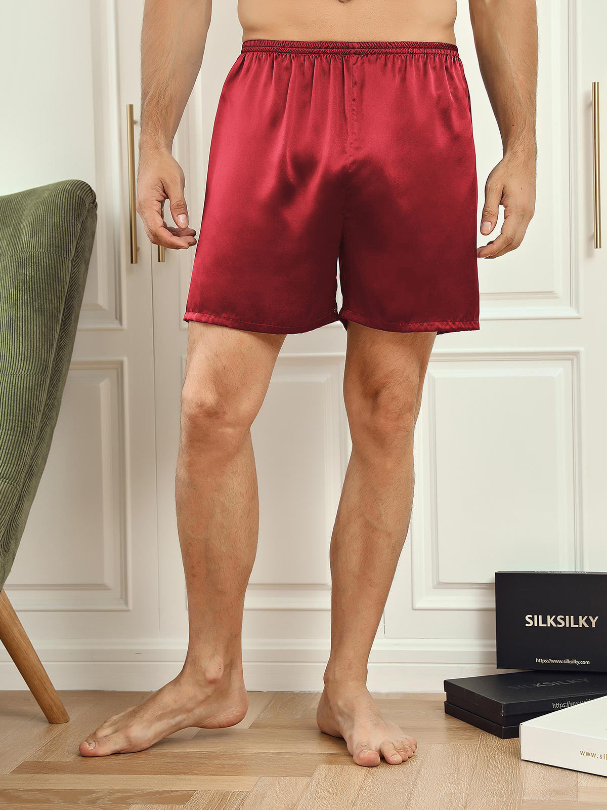 [Vino] SilkSilky-IT 19Momme Mens Sleep Bottoms 001