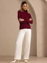 [Vino] SilkSilky-IT Long Sleeve Turtle Neck Magliette donna 007