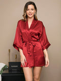 SilkSilky IT Seta pura A metà Womens Robe Vino 040