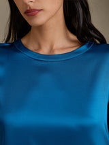 [Verde Acqua] SilkSilky-IT 3/4 Sleeve Round Neck Vestiti da donna 004
