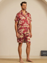 [Drago Vino] SilkSilky-IT Short Sleeve Lapel Collar Pigiami da uomo 006