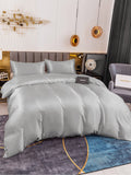 SilkSilky IT 19Momme Seta pura Bedding Set Argento 003