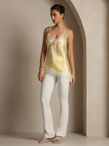[Giallo Chiaro] SilkSilky-IT Spaghetti Strap V Neck Cami 008