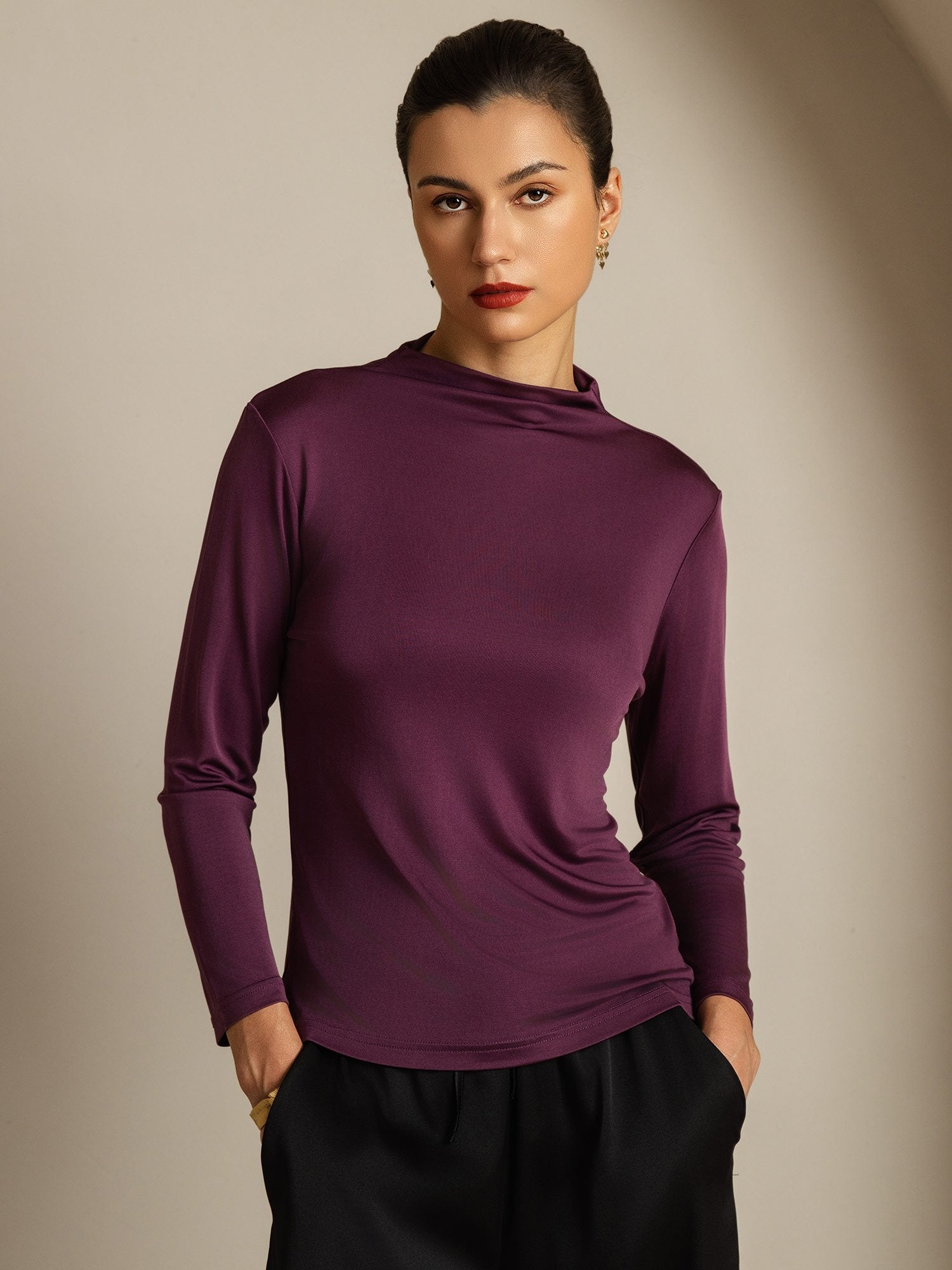 [Viola] SilkSilky-IT Seta pura Womens T-Shirt 001