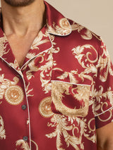[Drago Vino] SilkSilky-IT Short Sleeve Lapel Collar Pigiami da uomo 004
