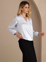 [Azzurro] SilkSilky-IT Long Sleeve Blouse 004