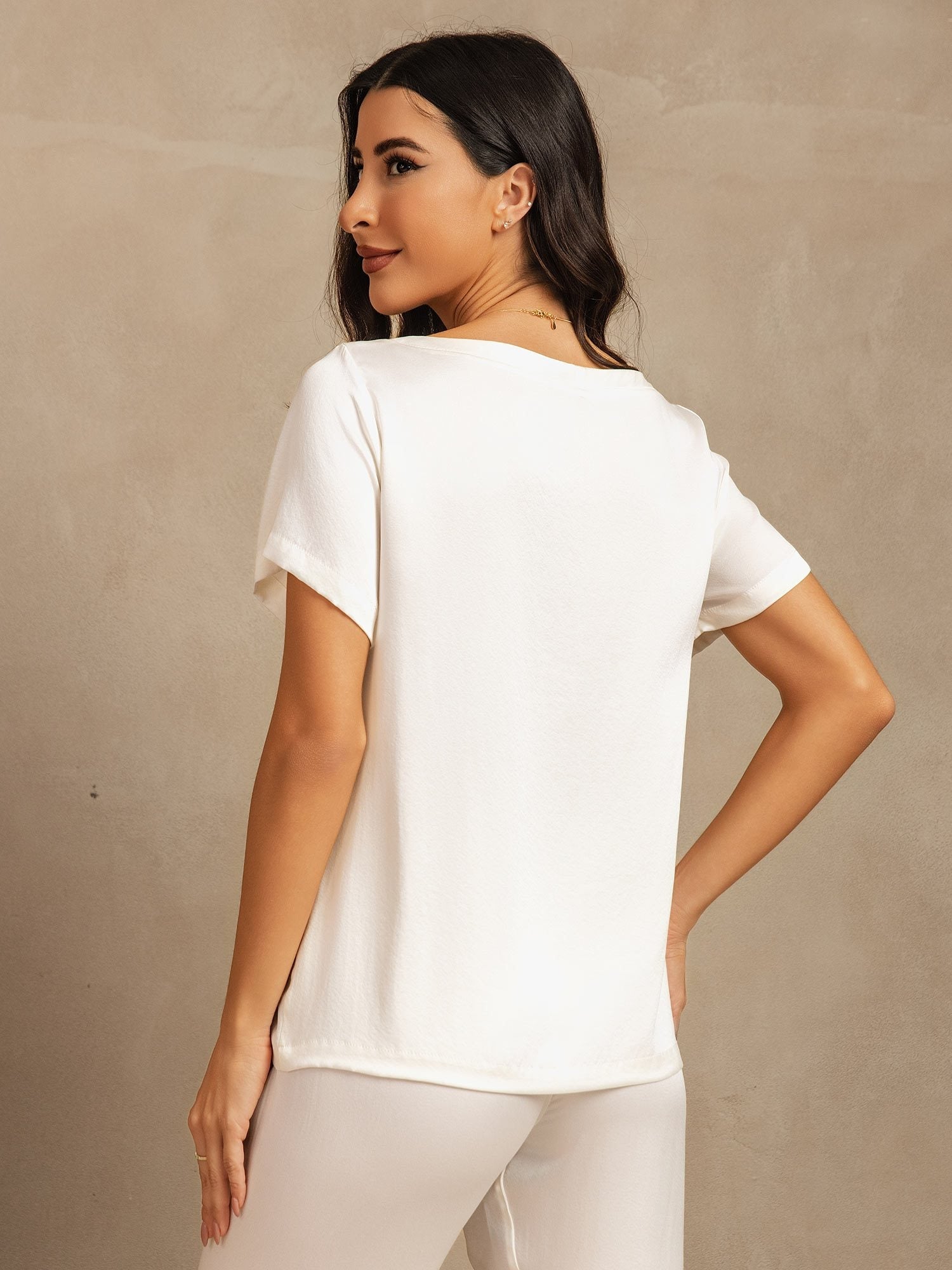 [Bianco] SilkSilky-IT 19Momme Seta Womens Pajamas 002