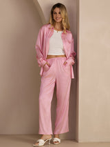 [Riga Diplomatica Rosa] SilkSilky-IT Long Sleeve Lapel Collar Women's Outfit Sets 004