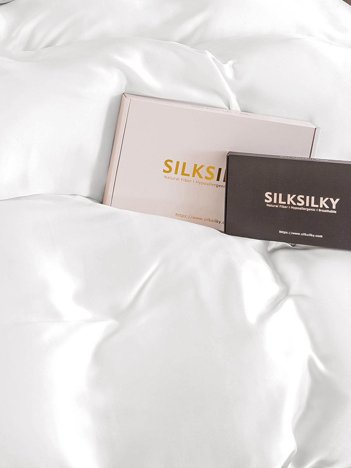 [Bianco] SilkSilky-IT 22Momme Seta pura Duvet Cover 004