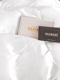 SilkSilky IT 25Momme Seta pura Duvet Cover Bianco 004