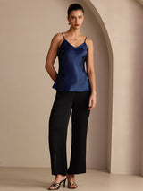 [Blu Scuro] SilkSilky-IT Sleeveless V Neck Cami 005