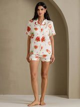 [Fragola Bianca] SilkSilky-IT Short Sleeve Notch Collar Pigiami da donna 006