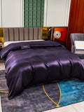 SilkSilky IT 25Momme Seta pura Duvet Cover ViolaScuro 003