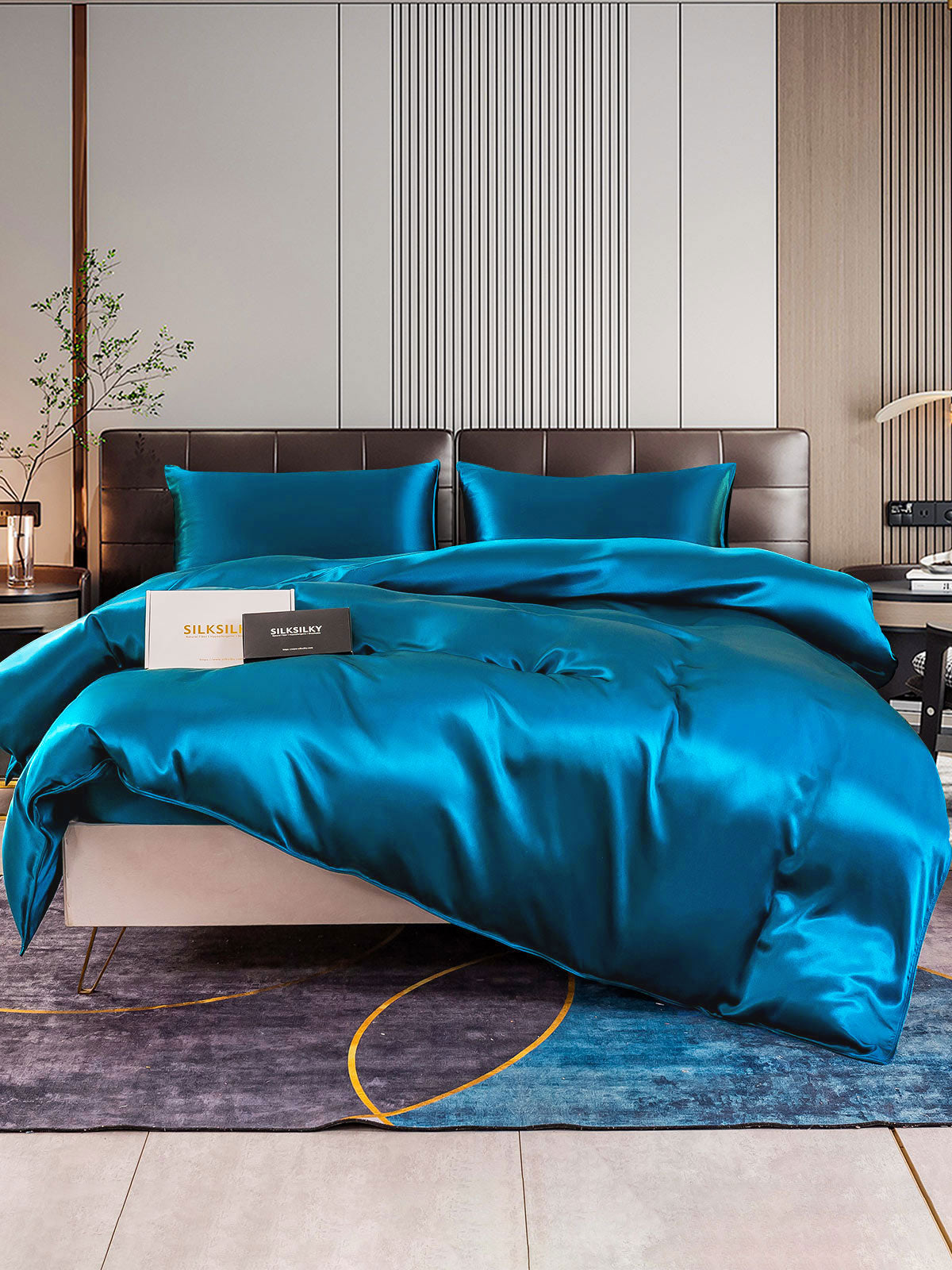 [Verde Acqua] SilkSilky-IT 22Momme Seta pura Bedding Set 001