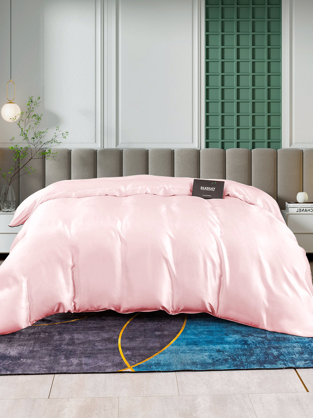 SilkSilky IT 25Momme Seta pura Duvet Cover Rosa 003