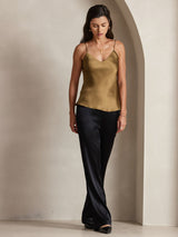 [Caffè] SilkSilky-IT Spaghetti Strap V Neck Cami 003