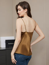 [Caffè] SilkSilky-IT Spaghetti Strap V Neck Cami 002