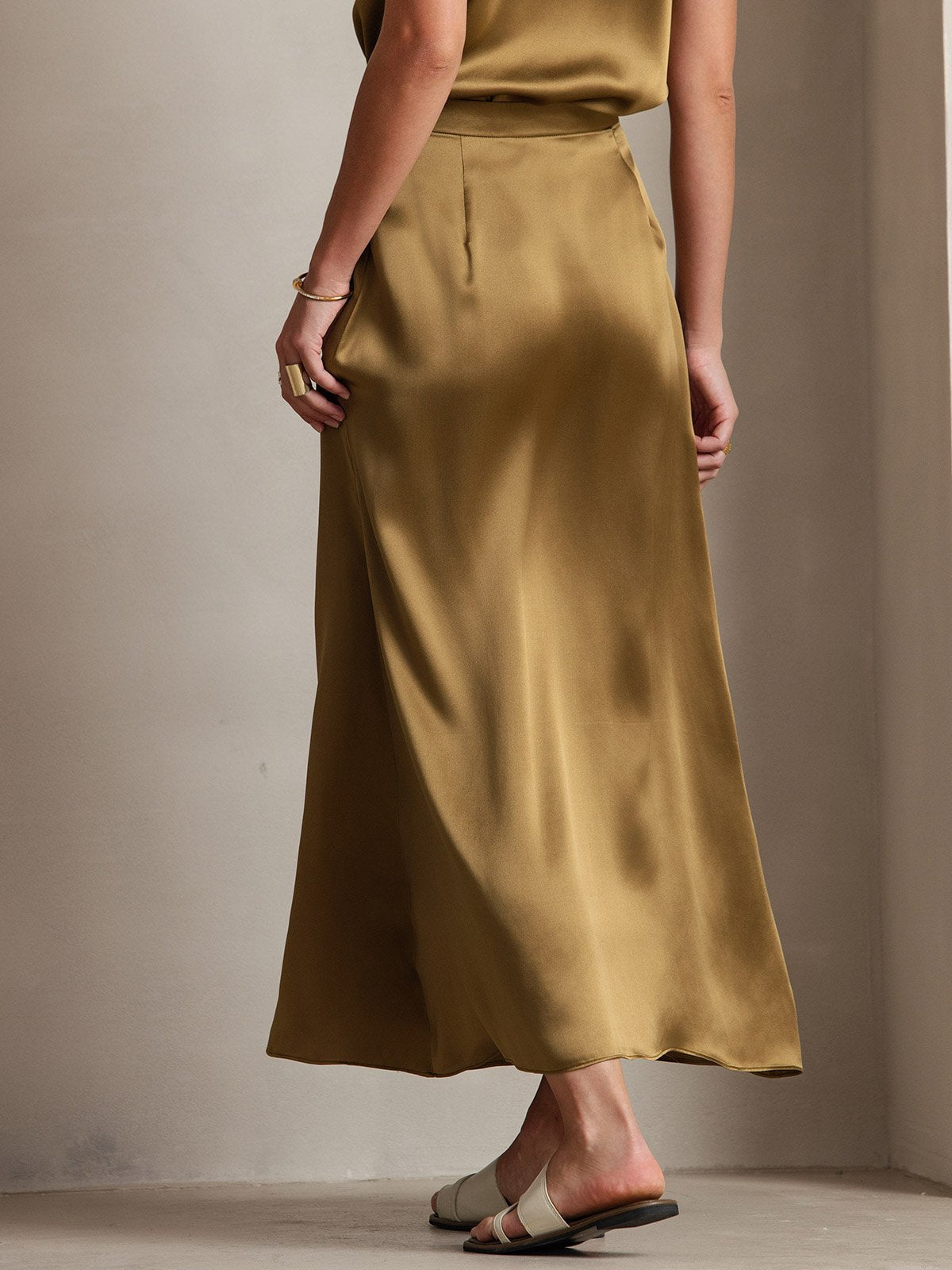 [Marrone] SilkSilky-IT 19Momme Seta Skirt 002