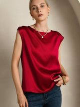 [Vino] SilkSilky-IT Cap Sleeve Round Neck Magliette donna 003