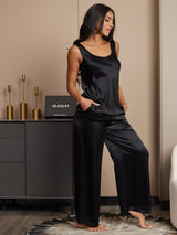 [Nero] SilkSilky-IT Senza maniche Scollo quadrato Set di Bretelle 004