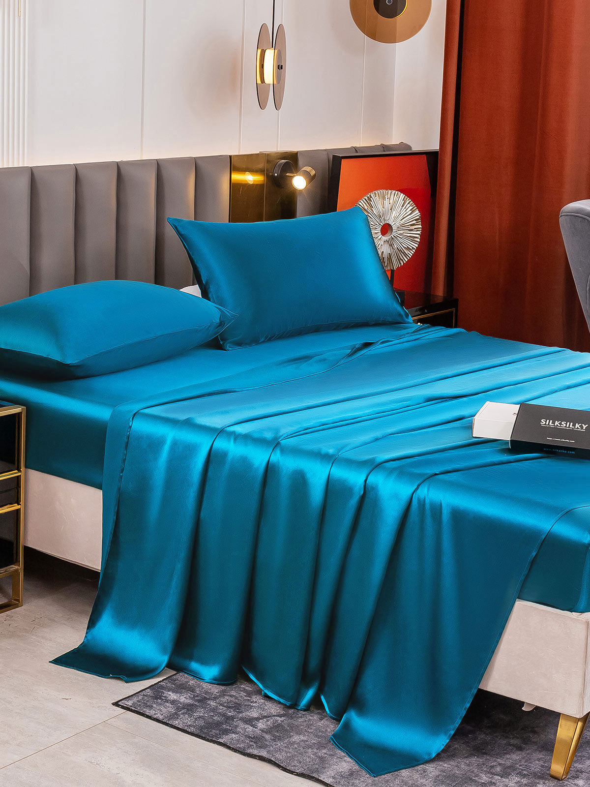 [Verde Acqua] SilkSilky-IT 19Momme Seta pura Bedding Set 003