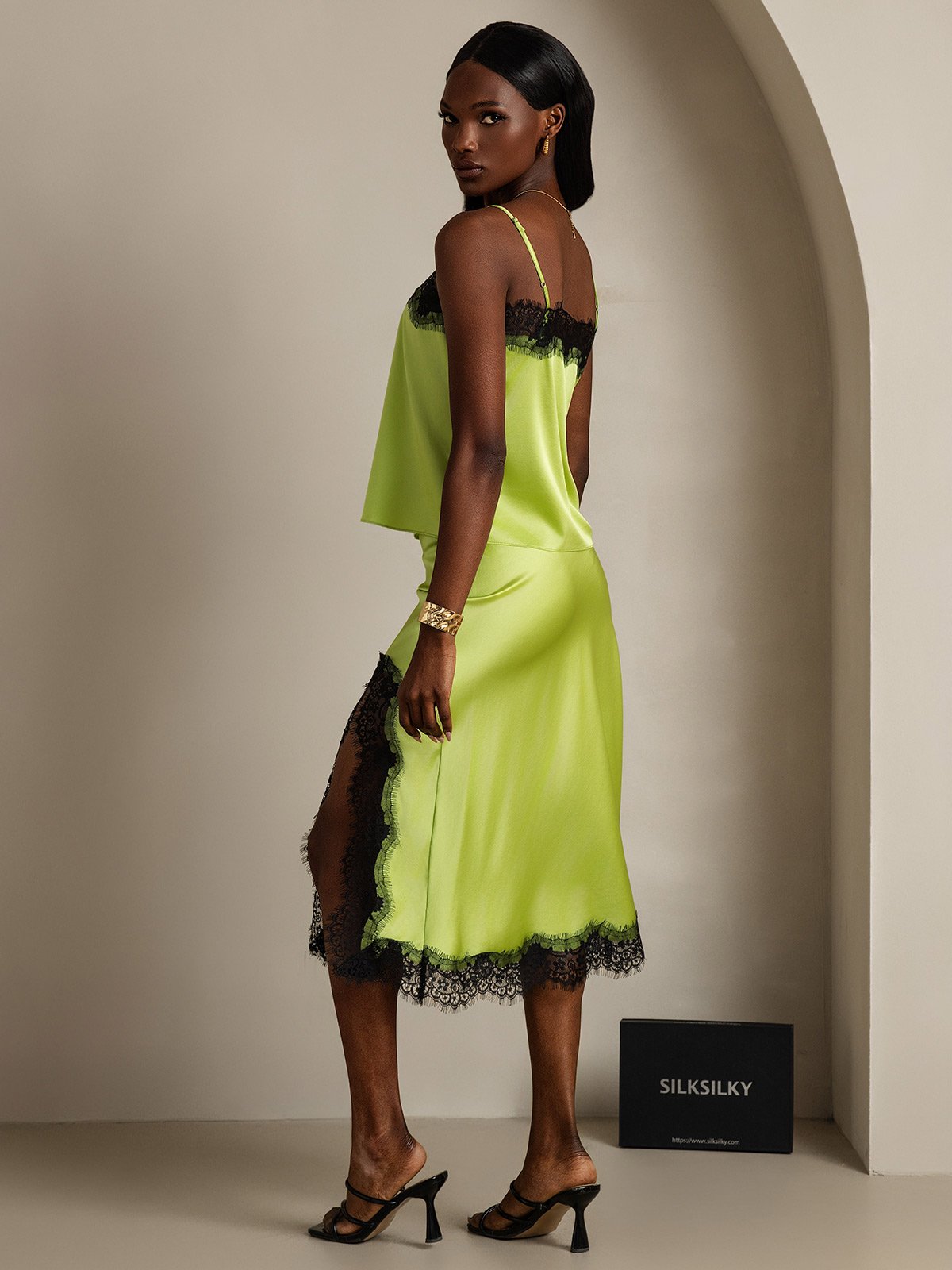 SilkSilky-IT 19Momme Seta Camisole Set MentaVerde 002