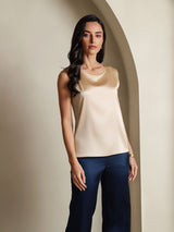 [Champagne] SilkSilky-IT Sleeveless Round Neck Cami 001
