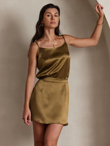 [Marrone] SilkSilky-IT Spaghetti Strap Cami 004