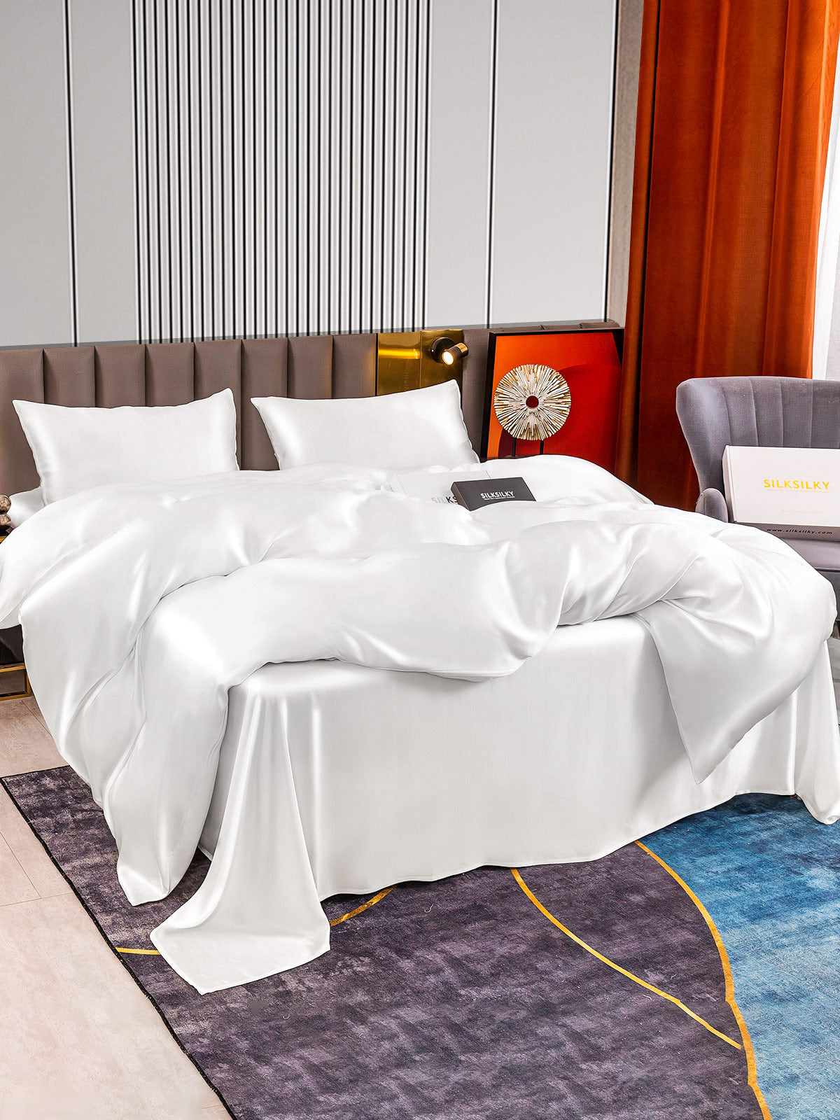 [Bianco] SilkSilky-IT 22Momme Seta pura Bedding Set 004
